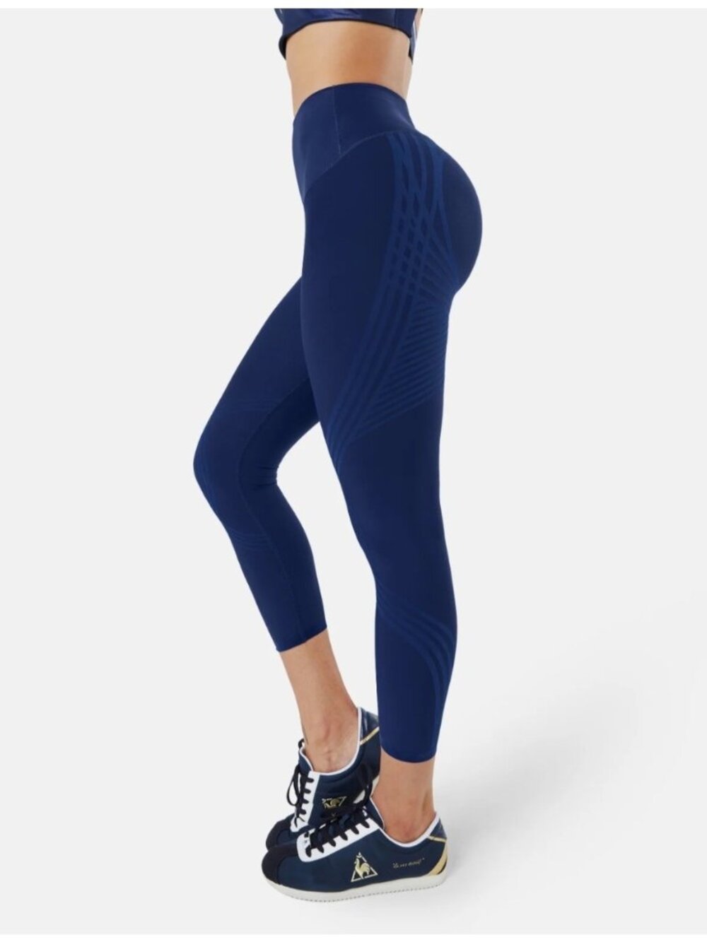 Fanka Body Sculpt Reversible Wear 7/8 Leggings Navy Blue High-Rise Compression